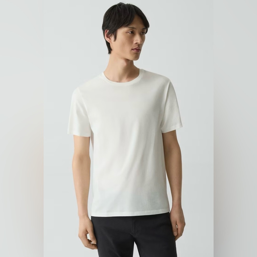 Theory Slim Fit White Crewneck Tee in Cotton Jersey. New with tags (never worn)